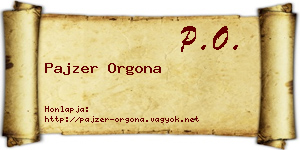 Pajzer Orgona névjegykártya